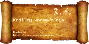 Knézy Annamária névjegykártya